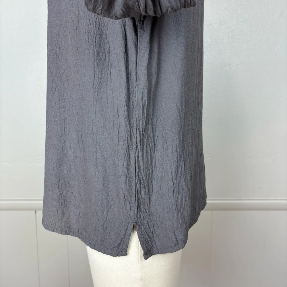 Cut Loose Pullover Top Size S Gray Lightweight Lagenlook Minimalist Crinkle Flow - Picture 7 of 15